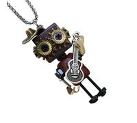 Generico Collana Punk Robot,Collana In Legno | Pendente Vintage - Per Amanti Della Studenti D'Arte Collezionisti Eventi Cosplay Festival Musicali Feste A Tema Uso Quotidiano Halloween