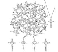 Generico Collana religiosa, pendenti religiosi per la produzione di gioielli - Collana vintage portatile 50x,Decorazione del fascino cristiano per casa, abbigliamento quotidiano, eventi speciali
