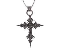 Generico Collana retro gotica con pendente a croce per uomini e donne, credente cristiano, preghiera di Dante, Venerdì Santo, regalo di gioielli