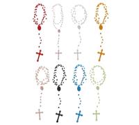 Generico Collana Rosario Fosforescente a 8 Colori, in plastica Luminosa, per devozione e Uso Quotidiano(Random Color_40.5cm)