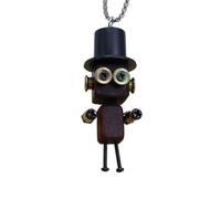 Genérico Collana steampunk robot gioiello da collo retrò in legno | Charm da borsa retrò per compleanno, San Valentino, donne, amanti degli studenti d'arte, eventi cosplay, festival