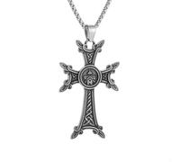Generico Collana vintage con croce celtica Valknut Knot per uomo, amuleto della mitologia norrena, regalo di gioielli cattolici di moda