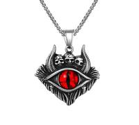 Generico Collana vintage con occhi di teschio e demone per uomini Punk street biker con occhio dell'inferno collana per gioielli da uomo