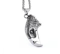 Generico Collana vintage con testa di pappagallo Collana Charming per uomini Moda Hip Hop Punk Accessori per feste Gioielli regalo all'ingrosso