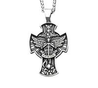 Generico Collana vintage Saint Pendente per Uomo, Ali d'Angelo con Croce Collane Amuleto Gioielli all'Ingrosso