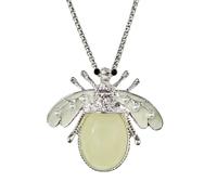 Generico Collane Con Ciondolo A Forma Di Lucciola Con Perla Che Si Illumina Al Buio, Collane A Forma Di Insetto In Resina, Gioielli Luminosi Per Halloween Per Uomo E Donna, Catena Lunga 23,6'', Verde