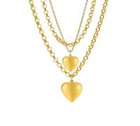 Generico collane da donna, collana a forma di cuore multistrato per donne ragazze collarino a catena della clavicola placcata in oro, gioiellino a collo gioielli regalo di compleanno