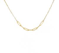 Generico Collane da donna, collana con graffette di carta per donne, gioielli alla moda color oro sul collo come regalo di compleanno