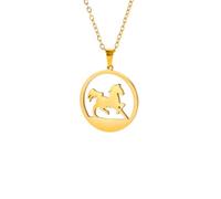 Generico Collane da donna, collana con pendente rotonda per cavalli da corsa, collo per donne ragazze, gioielli di moda, regalo di compleanno per amanti dei cavalli