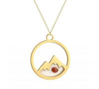 Generico collane da donna, collana con seme di senape per donne uomini montagne hollow al sole al tramonto, collar per clavicola regali di gioielli cristiani