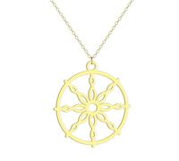 Generico collane da donna, collana del Buddhismo ruota Dharma Ciondolo Ciondolo Dharmachakra Catena Dharma Yoga Regalo collana per il giorno di Natale