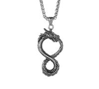 Generico collane da donna, collana di drago vichingo norreno per uomini Vintage auto-divoratore vichingo Ouroboros collana Gioielli hip hop