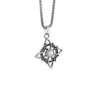 Generico collane da donna, collana vintage di stregoneria Celtica con nodo della Dea della Tripla Luna Pendente in pietra naturale amuleto da strega