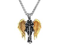Generico Collane da donna, Collane da cavalieri norreni da uomo Amuleto con ali d'arcangelo color oro Gioielli maschili Mai svanito Regalo dell'angelo custode
