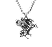 Generico Collane da donna, collane vintage gotiche di Pegaso Ali di cavallo volante Collane Catene lunghe di animali Collana pendente per uomini Donne Collana Hip Hop Punk con cavalli