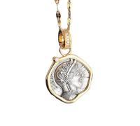 Generico collane da donna, ritratto retro retro greco e romano di vecchio gufo, collana a rilievo doppio fronte e accessori di alta gamma