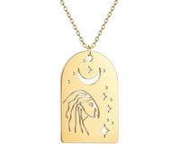 Generico collane da donna, squisite collane di clavicola femminile, collana con pendente con stella di luna e fanciulla per donne, gioielli a collo femminile