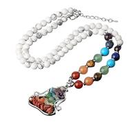 Generico Collane Di Cristallo Con I 7 Chakra Per Donne E Uomini | Ciondolo Yoga Con Ciondolo Con Perline Di Pietre Preziose Amuleto Gioielli Per L'Equilibrio E La Meditazione Regali In Howlite
