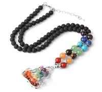 Generico Collane Di Cristallo Con I 7 Chakra Per Donne E Uomini | Ciondolo Yoga Con Ciondolo Con Perline Di Pietre Preziose Amuleto Gioielli Per Meditazione Ed Equilibrio Regali Di Lava