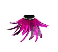 Generico Collare Staccabile Donna con Piume Eleganti per Spettacoli Stile Anni Venti e Feste a Tema (One Size)