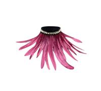 Generico Collare Staccabile Donna con Piume Eleganti per Spettacoli Stile Anni Venti e Feste a Tema (One Size)