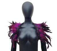 Generico Colletto Staccabile Donna Pizzo Scialle di Piume Falso Colletto Casual Portatile Camicetta Finta Leggero Morbido Colletti Finti Decorativo Classico Collo Finto per Cerimonia e Uffici Outfit