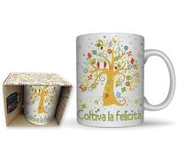 Generico Collezione Boutique Tazza in Ceramica con Albero Coltiva la Felicità