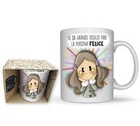 Generico Collezione BUBINE - Tazza in Ceramica BUBINA Voglio Essere Felice