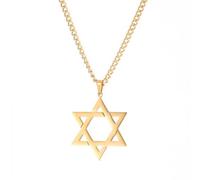 Generico Colliane da donna, Collana a collo con esagramma di David per uomini donne catena al collo color dorato, ebraismo israeliano gioielli