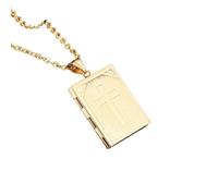 Generico Colliane da donna, collana a croce religiosa con ciondolo a croce religiosa cornice fotografica color argento e collana con memoria per donni/uomini regalo di Natale in saldo caldo