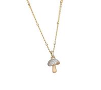 Generico Collier pendentif en forme de champignon en zircon cubique délicat, bijoux en cuivre plaqué or pour femme, accessoire fantaisiste inspiré de la nature
