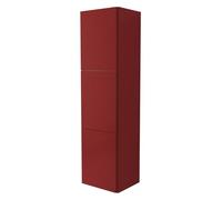Generico Colonna bagno sospesa cm 45x170x38 con 3 ante soft close e accessorio interno - Made in Italy (Rosso Corallo Lucido)