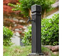 Generico Colonna d'Acqua antigelo e antiruggine per Rubinetto, in Acciaio Inossidabile, per Esterni, con Rubinetto in Rame e Supporto per Tubo Flessibile - Design Quadrato Verticale, Facile irrigazio