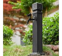 Generico Colonna d'Acqua antigelo e antiruggine per Rubinetto, in Acciaio Inossidabile, per Esterni, con Rubinetto in Rame e Supporto per Tubo Flessibile - Design Quadrato Verticale per irrigazione e