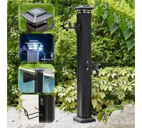 Generico Colonna d'Acqua con Luce Solare per Esterni - Supporto per Tubo Flessibile del Rubinetto antigelo, Rubinetto da Pavimento Resistente per Giardino, Rubinetto Decorativo, Perfetto per Tutte Le