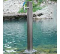 Generico Colonna d'Acqua da Esterno in Acciaio Inox con Rubinetto, autoportante e Resistente al Gelo per Il Giardino - Rubinetto a Colonna per Esterni Durevole (B, Spesso)