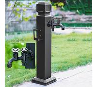 Generico Colonna d'Acqua da Giardino in Acciaio Inossidabile - Strumento di irrigazione Verticale per la Cura del Prato, idrante erogatore per Tubo Flessibile da Esterno (Nero, 95 cm/37,4 Pollici)