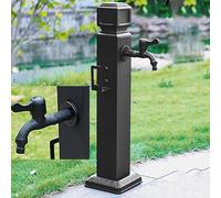 Generico Colonna d'Acqua da Giardino in Acciaio Inossidabile - Strumento di irrigazione Verticale per la Cura del Prato, prolunga per Tubo Flessibile da Esterno e idrante erogatore (Nero A, 60 cm/23,