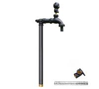Generico Colonna d'Acqua da Giardino Interamente in Rame, Rubinetto idrante antigelo Indipendente per irrigazione e Lavaggio, Finitura Nera Resistente, Soluzione per irrigazione Esterna da 40 cm (16