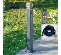 Generico Colonna d'Acqua per Giardino Verticale - Rubinetto antigelo e Pistola a spruzzo, Robusto Supporto per Tubo Flessibile da Esterno per annaffiare Facilmente Giardino, Patio, Cortile e paesaggi