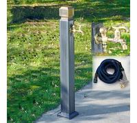 Generico Colonna d'Acqua Verticale antigelo per Giardino con Pistola a spruzzo a Doppio Rubinetto - Supporto per Tubo Flessibile Indipendente per Esterni, Rubinetto d'Acqua Resistente Montato a pavim