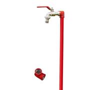 Generico Colonna d'Acqua Verticale da Esterno con Asta del Rubinetto in Acciaio Inox e rubinetti in Rame, Serratura Inclusa.