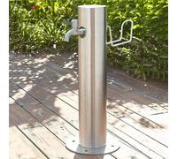 Generico Colonna d'Acqua Verticale per Giardino da Esterno con Pistola a spruzzo - Rubinetto Esterno Regolabile per irrigazione da Giardino e Fontana, Include Accessori per l'installazione (Argento,