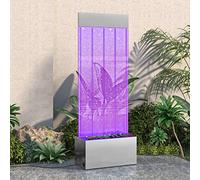 Generico Colonna di Bolle con LED RGB Acciaio Inox e Acrilico 110 cm,Arredo,Fontane e laghetti,Fontane e cascate ornamentali-151400