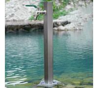 Generico Colonna per Rubinetto da Giardino in Acciaio Inossidabile per Esterni - Fontana d'Acqua Indipendente antigelo, Soluzione Durevole per Giardini, patii e Cortili - Design Resistente alle intem