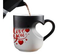 Generico Color Change Mug, Heart Shaped Color Changing Magic Ceramic Mug With Handle, Fun Colors Changing Coffee Cup With Surprise Pattern After Pouring Hot Drink, Romantic Gift For Friends