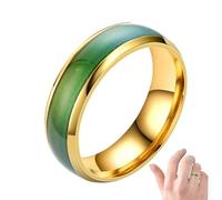 Generico Color Changing Rings For Girls,Women's Rings With Temperature Embossing Ring | Stainless Steel Color Changing Heart Ring Wedding Band Promise