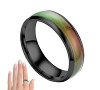 Generico Color Changing Rings For Girls,Women's Rings With Temperature Embossing Ring | Stainless Steel Color Changing Heart Ring Wedding Band Promise