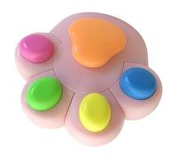Generico Color Highlighters Cat Paw Writing, 2.95x3.15 Inches Smooth High Lighters with Paw Build, No Bleed Ink, Coloring Tool with Cute Design, Office Highlighters for School and Student