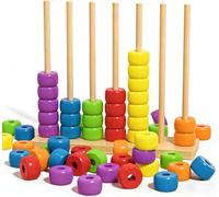 Generico Color Matching Stacking Puzzle Game,Colour Stack Challenge Game, Fast Pattern Challenge Ring Stack Puzzle for 2 Players,for Family Games with Racks, Rings, Cards Night Solve Set (1 Set)